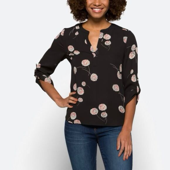 Daniel Rainn Koda Split Neck Blouse - Picture 2 of 7